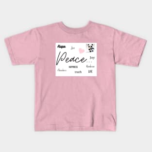 Find Love, Happiness, Peace, Joy and Abundance with Our Motivational Words Digital Art Kids T-Shirt